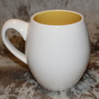 Rae Dunn Lollipop Birdcage White/Yellow M Stamp Mug