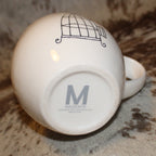 Rae Dunn Lollipop Birdcage White/Yellow M Stamp Mug