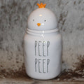 Rae Dunn PEEP PEEP White Canister with Chick Head Topper