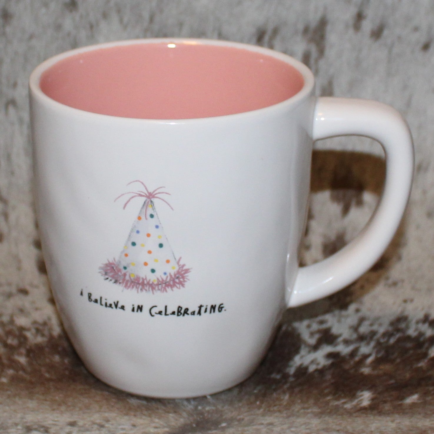 Rae Dunn I believe in Celebrating. Birthday Hat Mug