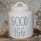 Rae Dunn GOOD EGG White Chubby Canister