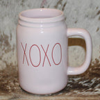 Rae Dunn XOXO PINK Mason Jar Mug