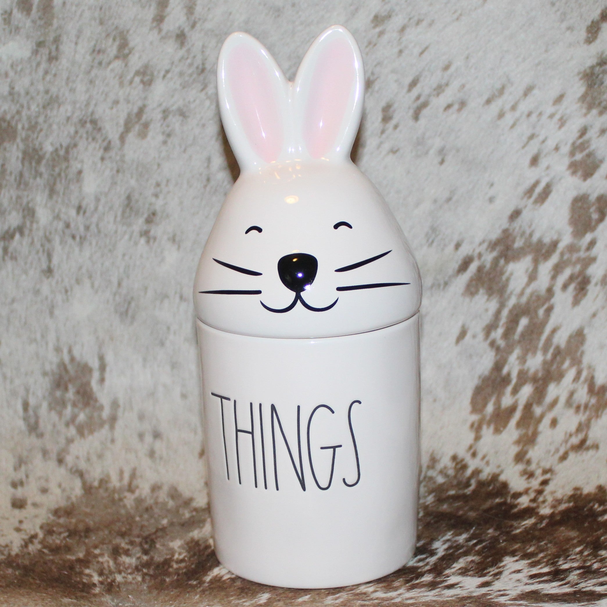 Rae Dunn THINGS Small Canister with Bunny Had Lid
