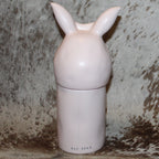 Rae Dunn HOP HOP Pink Candle with Bunny Head Topper