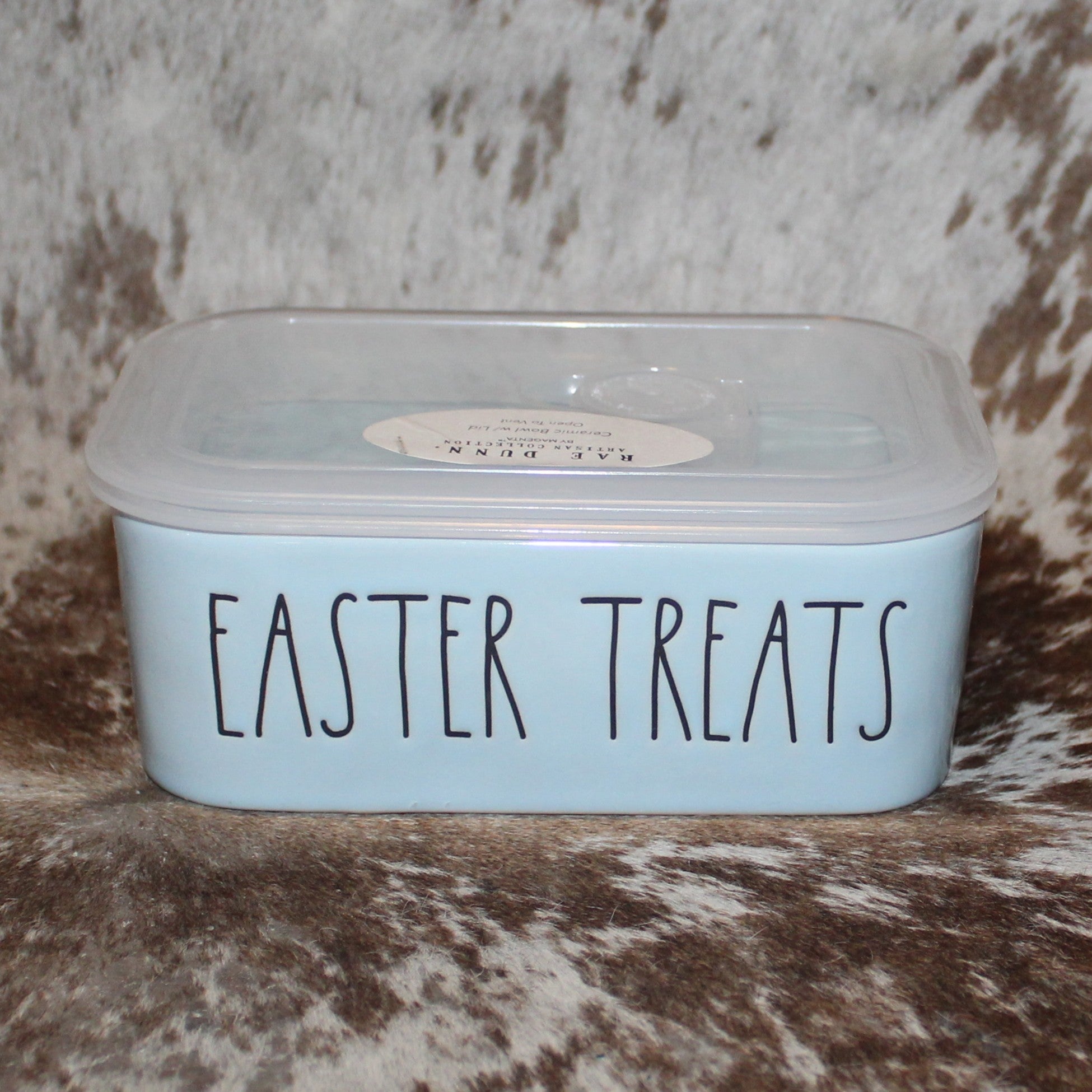 Rae Dunn EASTER TREATS Light Blue Food Storage