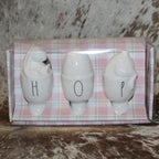 Rae Dunn HOP Egg Holder Figurines - Set of 3