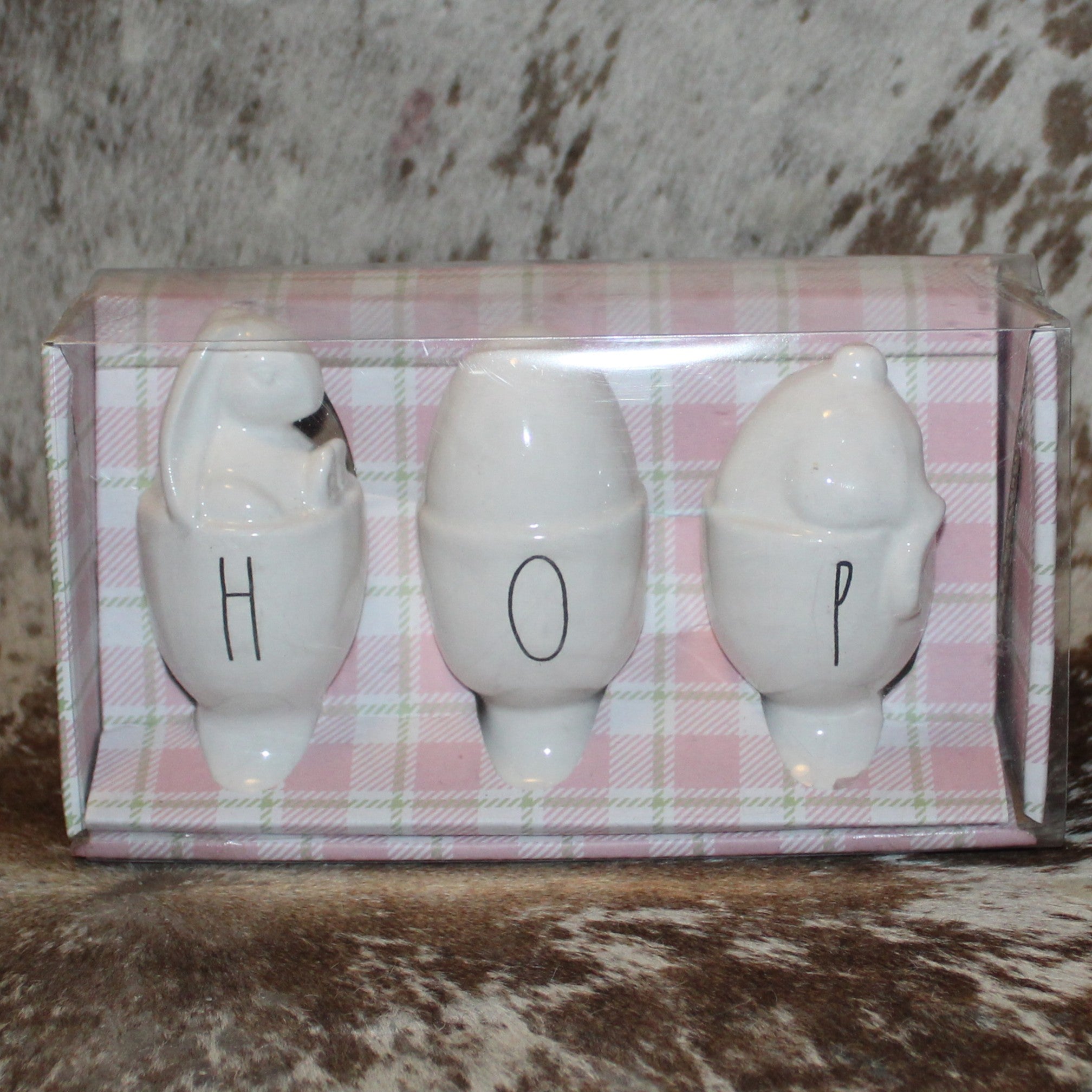 Rae Dunn HOP Egg Holder Figurines - Set of 3