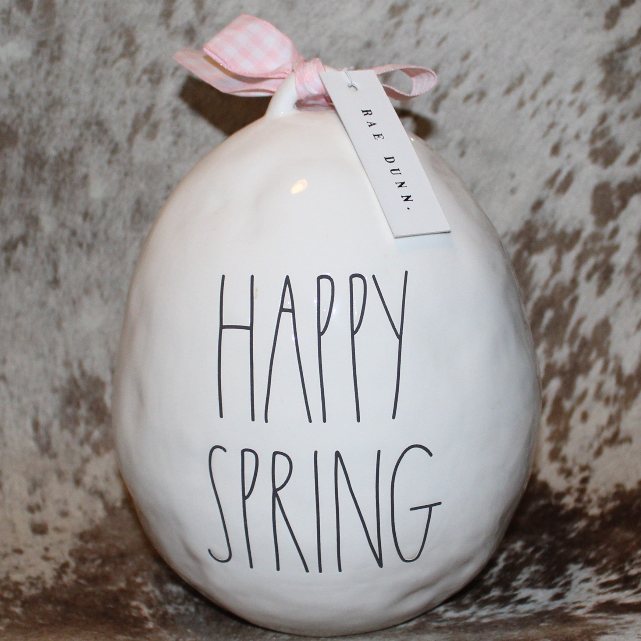 Rae Dunn HAPPY SPRING Large Egg Figurine