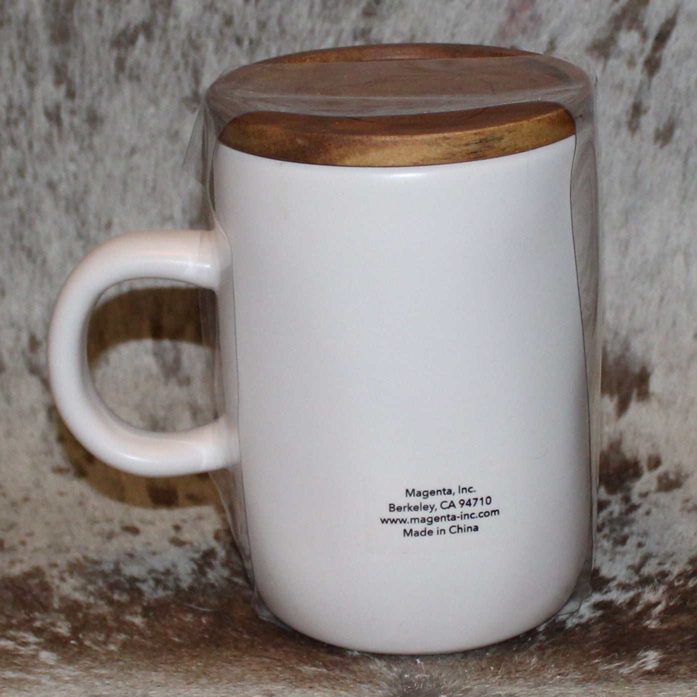 Rae Dunn BUNNY KISSES White Mug with Wood Cellar Lid