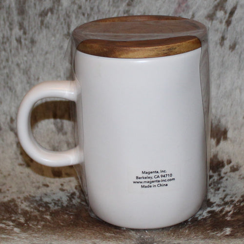 Rae Dunn BUNNY KISSES White Mug with Wood Cellar Lid