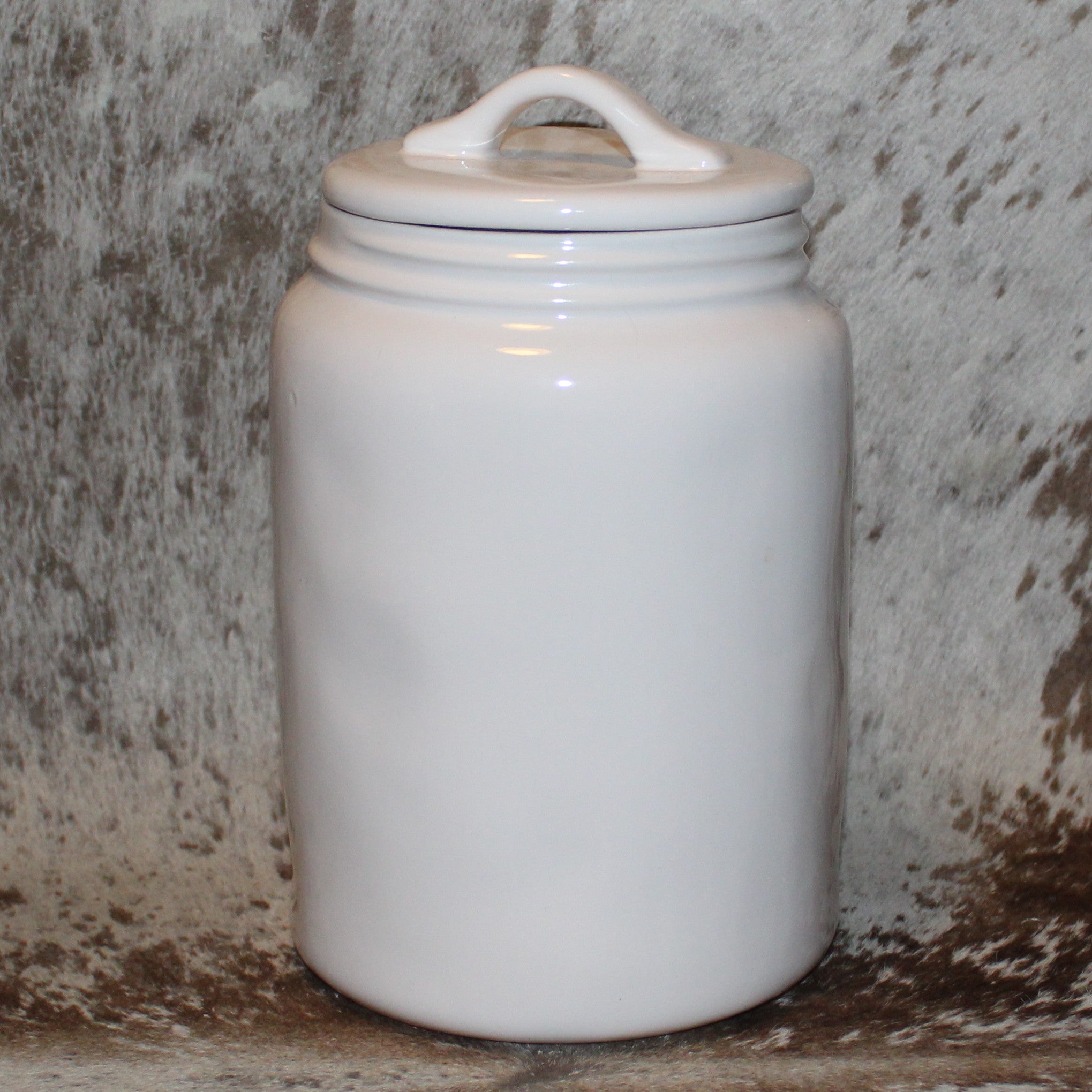 Rae Dunn JELLY BEANS Large White Canister with Flat Lid