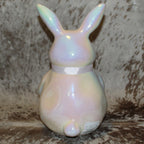 Rae Dunn EASTER LOVE Large Bunny Figurine Iridescent White